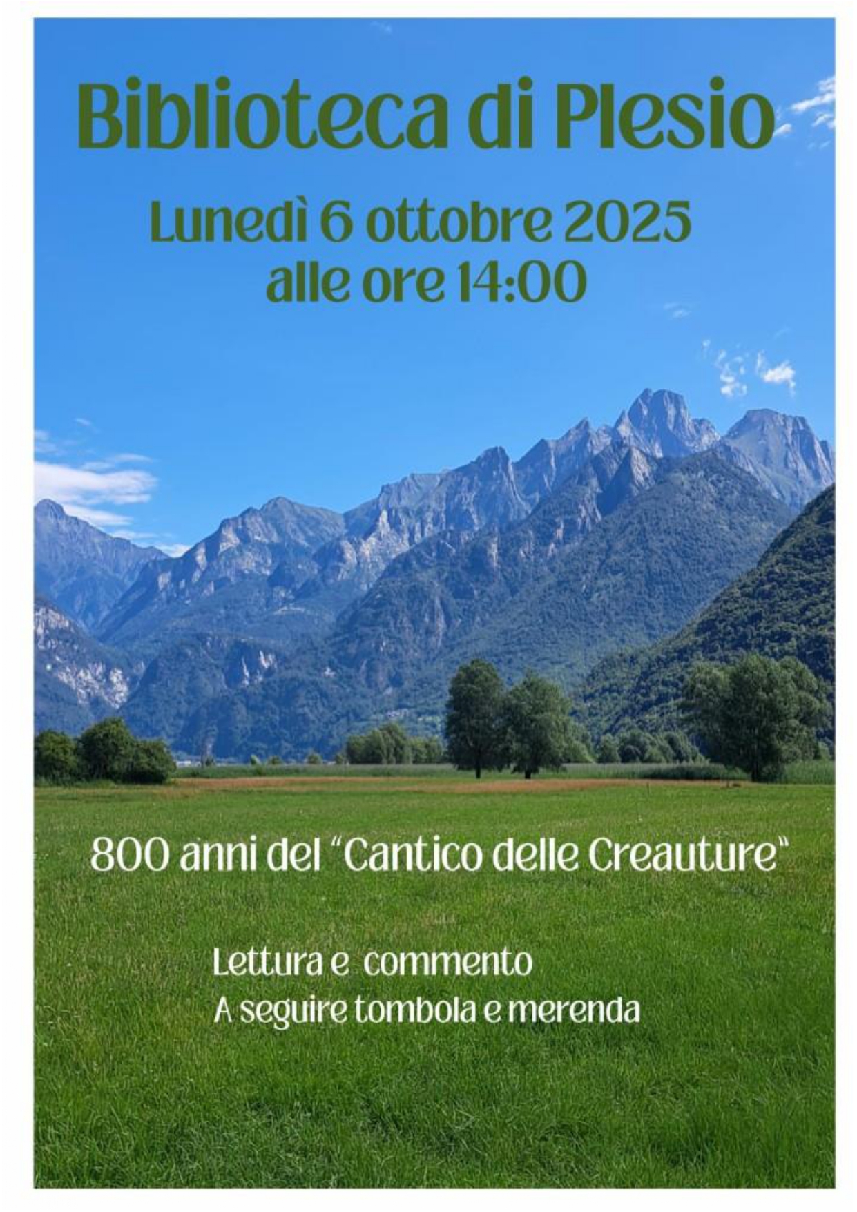 800 anni del “CANTICO DELLE CREATURE” – lettura e commento